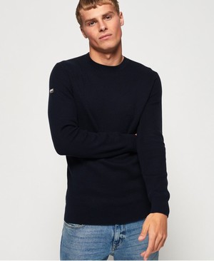 Superdry Academy Crew Neck Férfi Ugró Sötétkék | RALTI5601